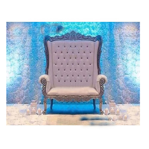 Luxury Wedding High Back Silver Sofa Stylish Wedding High Back Love-Seat White Wedding <b>Lounge</b> Queen Love-Seat - Product Image 1