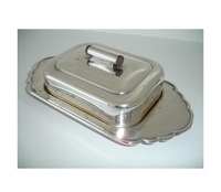 Mantequillera de Aluminio Hecha a Mano con Bordes Distintivos, Diseño Clásico, Tapa Ecológica para Uso en Mesa de Cocina, Casas de Campo