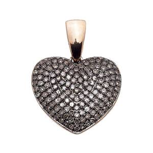 Pendentif élégant à double cœur avec diamants Moissanite étincelants Bijoux en argent pour femme - Product Image 1