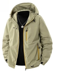 แจ็คเก็ตกันลมสำหรับผู้ชายเสื้อแจ็คเก็ตกันลมมีฮู้ดเสื้อแจ็คเก็ตกันฝนกันน้ำได้แบบลำลอง - Product Image 1