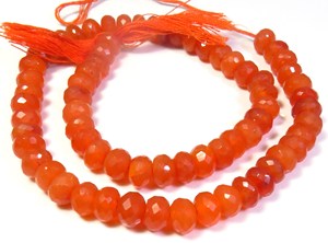 Cuentas Redondas Facetadas de Cornalina Naranja de 7-7.5mm, Naturales, Hilo de 13 Pulgadas, Grado Superior, 120 Quilates para la Fabricación de Joyas - Product Image 4