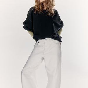 Sweat-shirts unisexes de haute qualité pour femmes, en molleton français 100% coton, pull à col rond décontracté surdimensionné, logo personnalisé, vierge - Product Image 2