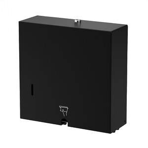 Distributeur de papier manuel en acier inoxydable argenté mural moderne | Porte-mouchoirs pour toilettes commerciales - Product Image 2