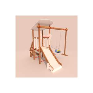 สนามเด็กเล่นไม้-สีสันสดใส ขนาด 100 ซม. สำหรับเด็กอายุ 1 ปีขึ้นไป - Product Image 4