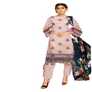 Stylish High Quality 3-Piece Casual Wear Suit Includes Printed <b>Sequin</b> Cotton Lawn Dress Long Dupatta Saree Salwar Kameez - Product Image 1