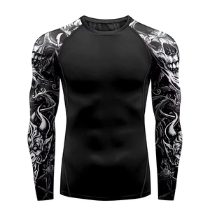 Rashguard MMA personnalisable de haute qualité, vêtements de sport BJJ avec logo sublimé anti-UV, manches longues, pour la salle de sport - Product Image 4