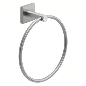 Porte-serviettes mural FUJI en argent brossé FJ70 38 avec anneau 18,2x6,9x20,1cm, accessoires de salle de bain et toilettes - Product Image 2