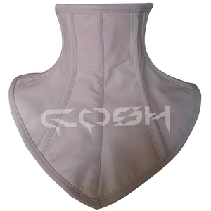 Corset de cou en cuir blanc réglable et lacé, best-seller - Product Image 1