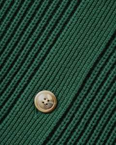 Pull cardigan court en tricot côtelé vert foncé pour femme, manches longues, col en V, boutonné devant, décontracté, mode d'hiver - Product Image 6