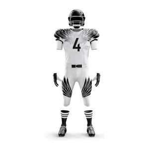 Uniformes de fútbol americano OEM de estilo básico, uniforme de fútbol americano sublimado al por mayor de secado rápido de malla de poliéster personalizado en blanco - Product Image 4