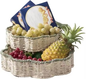 Elegantes cestas de almacenamiento de vieiras sostenibles hechas de papel natural en Vietnam Elegancia y asequibilidad - Product Image 1