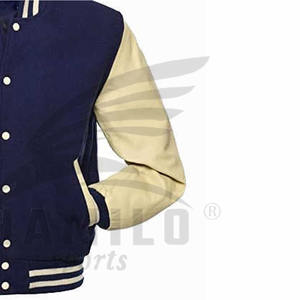 2022 grande taille hommes hiver université collège vestes Logo personnalisé Baseball veste plaine lettres fourrure en gros blanc en cuir veste - Product Image 4