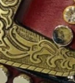 Vente chaude Premium Unisexe Western Ceinture En Cuir Durable Outillage Floral Perlé Clouté Conception SS Boucles Logo Personnalisé pour Cheval - Product Image 3