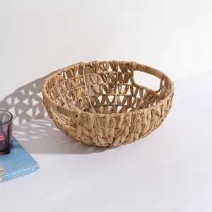 Bol de service en rotin en maille de couleur brun antique avec finition naturelle, lot de 3, parfait pour la décoration de mariage - Product Image 4