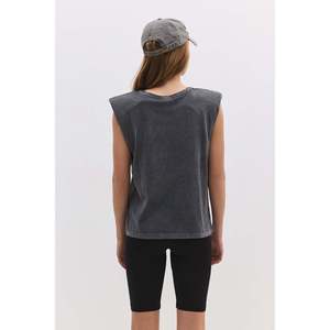 Camiseta Casual sin Mangas con Detalle Desgarrado 100% Algodón - Product Image 4
