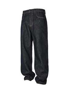 Offre Spéciale pantalons baggy à la mode printemps nouveaux hommes rue rétro bleu profond Denim Jeans hommes et femmes pantalons à jambe droite - Product Image 2