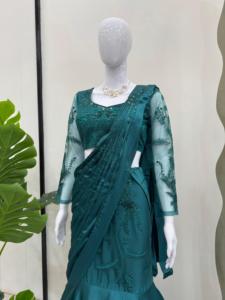 Hermosa ropa de fiesta lista para usar Lehenga Saree - Product Image 4