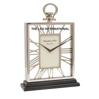Fil d'acier métal cuivre antique cadran noir Grand Central Station Train Table Desk Clock 6X2X8 Inch home office decoration