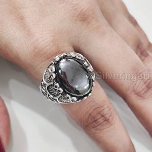 Nouvelle arrivée bague pour homme hématite naturelle pierre précieuse bague de naissance toutes tailles ottoman cadeau d'anniversaire bijoux bague en argent Sterling 925 - Product Image 3
