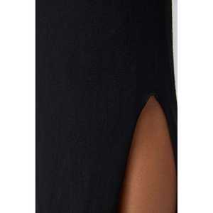 Casual Seamless Midi <b>Skirt</b> Split Design Natural Waistline Ruffles Decoration Empire Print Available <b>Silk</b> Chiffon Knitted - Product Image 5