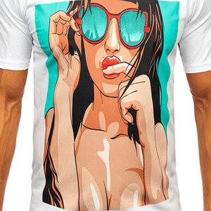 Jersey de coton biologique pur hommes de qualité supérieure directe sur film impression logo personnalisé saison d'été t-shirts - Product Image 6