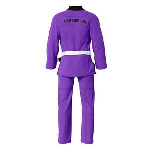 Kimono de Jiu-Jitsu violet élégant avec revers noir contrastant - Uniforme de performance avancée pour les lutteurs avertis - Product Image 3