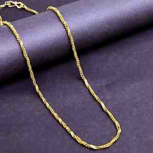 Wholesale <b>14K</b> 18K 24K Micro <b>Gold</b> Plated Twisted <b>Chain</b> Necklace, Fashion <b>Chain</b>, Modern <b>Chain</b> Design, Twisted Style <b>Chain</b> Necklace - Product Image 1