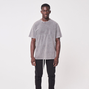 Acid Wash T-<b>Shirt</b> Men's Oversized Gray <b>100</b>% Cotton T-<b>Shirt</b> O-Neck Short Sleeve Solid Color T-<b>Shirt</b> For Men's - Product Image 1