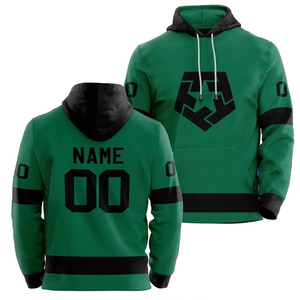 INDEX APPAREL Sweat à capuche de hockey sur glace noir et or pour homme avec imprimé bâtons croisés, coupe classique, manches longues, maillot sublimé - Product Image 6
