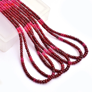AAA + Multi Red Longido Ruby Gemstone 3mm-5.5mm Faceted Rondelle Beads Ombre Red Ruby Precious Gemstone Cut Beads pour bijoux - Product Image 6