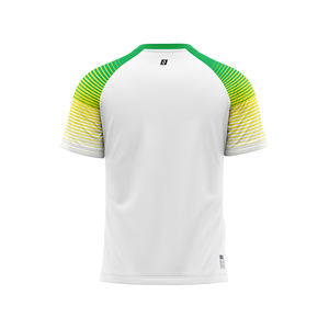 T-shirt de course à pied de haute qualité, respirant, dégradé de vert et de jaune, pour hommes, avec impression personnalisée, OEM et ODM - Product Image 2