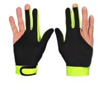 Nueva llegada, fabricantes de logotipo personalizado, guantes de billar de 3 dedos de alta calidad para palos de taco