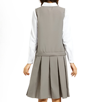 Robe d'école mi-longue unie Smart Fit pour filles, avec détail boutonné, en coton/polyester respirant et infroissable, toutes tailles, multi-couleurs