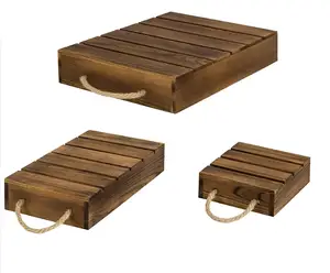 Venta al por mayor, soporte de pastel de madera quemada rústica, exhibición de postres, magdalenas con cuerda hecha a mano, herramientas para pasteles en bajo costo - Product Image 1