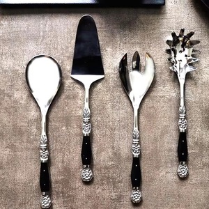 Modern Sustainable Stainless Steel Knife <b>Fork</b> Spoon Steak Knife Mirror Polish Restaurant Flatware Set Wood Handles Cross-<b>Border</b> - Product Image 1