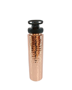 Portable 1000ml Hammered & Polished Copper <b>Metal</b> <b>Water</b> <b>Bottle</b> with Flip Open Lid for Ayurveda Drinkware Home Outdoor Office Use - Product Image 2
