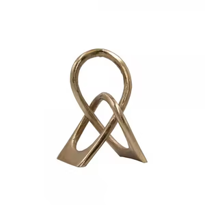 Forma Irregular Aluminio Plata Abstracto en Base Oficina Hogar Mesa Escultura decorativa - Product Image 2