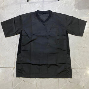 Gilet de barbier professionnel pour animaux de compagnie avec panneaux latéraux, poche avant en maille, couleur et taille personnalisables, matière polyester/nylon, facile à porter - Product Image 3