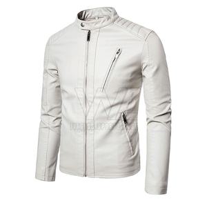 Chaqueta de moda de cuero de manga larga de alta calidad para hombre Mejor precio Blanco perla Diseña tu propio para el invierno - Product Image 1