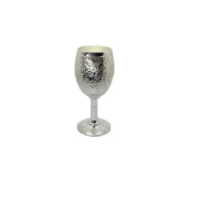 Copa de vino de aluminio martillado, uso en bar y fiestas, revestimiento de plata pulido brillante, copa de vino de aluminio en venta