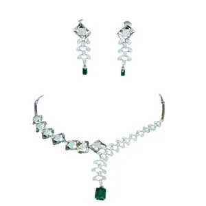 Desainer mewah aksesoris kalung dengan Anting set untuk pernikahan pengantin perhiasan set untuk wanita koleksi gadis Choker