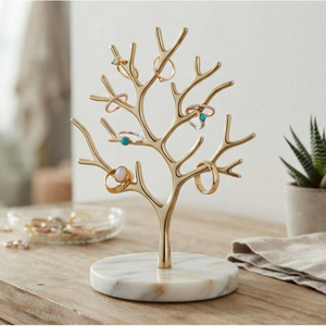 <b>Tree</b> Shape Black Metal Ring Holder Desktop Display Jewelry <b>Stand</b> For Wedding Bridal Ring Decorative Holder Small Ring Holder - Product Image 3