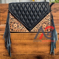 Tas amplop selempang pinggiran kulit Tooled tangan wanita desainer mode harga grosir tas tangan Clutch berlapis kisi berlian
