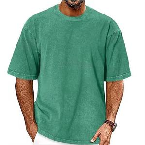 เสื้อยืดโอเวอร์ไซส์แบบฟอกสี 100% ผ้าฝ้าย วินเทจ ลุคสตรีทแวร์ คอกลม แขนสั้น สำหรับผู้ชาย เสื้อฟอกสี - Product Image 5