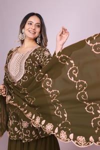 โบฮีเมียนชุดเดรสปักลายคอกลมสไตล์น่ารักชุดเดรสลำลองฤดูร้อนซักได้ปักเลื่อมงานปักยาวคลุมเข่าพิมพ์ลายสำหรับ - Product Image 5