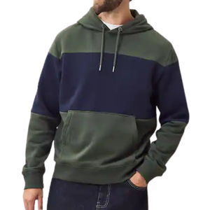 Nouveau sweat à capuche uni tendance pour homme, en coton molletonné, avec blocs de couleur, sweat à capuche décontracté, streetwear, hiver, automne, vente en gros - Product Image 2