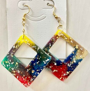 Pendientes de Resina Bordados a Mano, Joyería de Moda de Acero Inoxidable para Mujeres y Niñas, Estilo Clásico para Bodas, Alta Calidad - Product Image 2