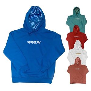 Sweat à capuche personnalisé en satin avec poche kangourou, 100 % coton molletonné, doublure intérieure en soie française, logo brodé, sweat à capuche vierge d'hiver - Product Image 3