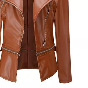 Abrigo de piel de oveja para mujer tejido por encargo venta al por mayor suelta moda suave chaqueta de cuero genuino servicio OEM - Product Image 5