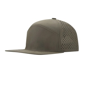 Unisex Laser Cut Hole Snapback Cap Breathable Adjustable <b>Flat</b> Bill 6-Panel Outdoor Casual <b>Hat</b> Solid Color Olive Green - Product Image 5